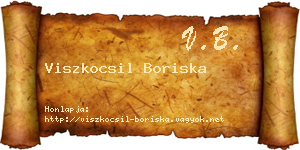 Viszkocsil Boriska névjegykártya